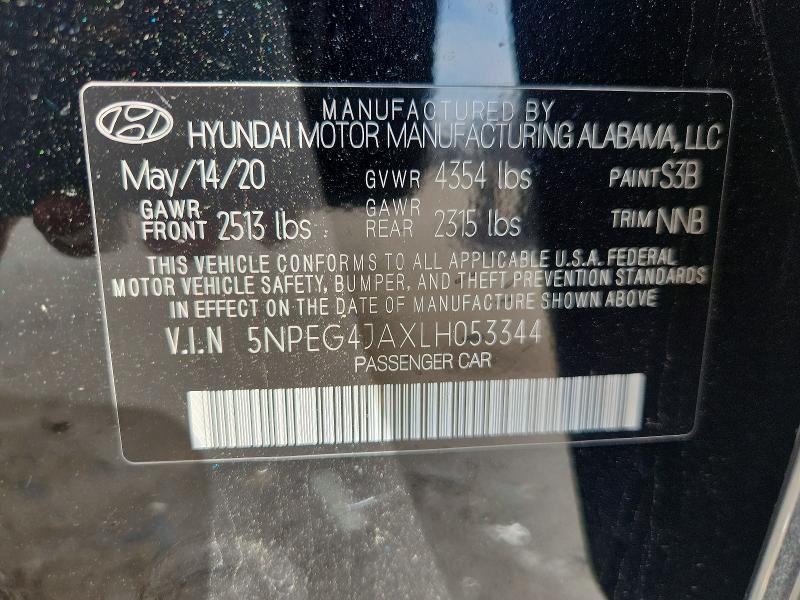 Продажа на аукционе авто 2020 Hyundai Sonata, vin: 5NPEG4JAXLH053344, номер лота: 51959826