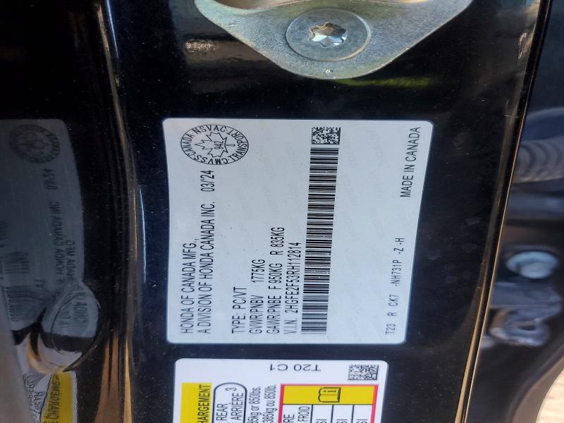Aukcja sprzedaży 2024 Honda Civic, vin: 2HGFE2F53RH112814, numer aukcji: 55056916