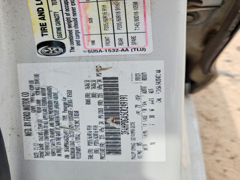 Aukcja sprzedaży 2012 Ford Fusion, vin: 3FAHP0GA5CR249191, numer aukcji: 54090086