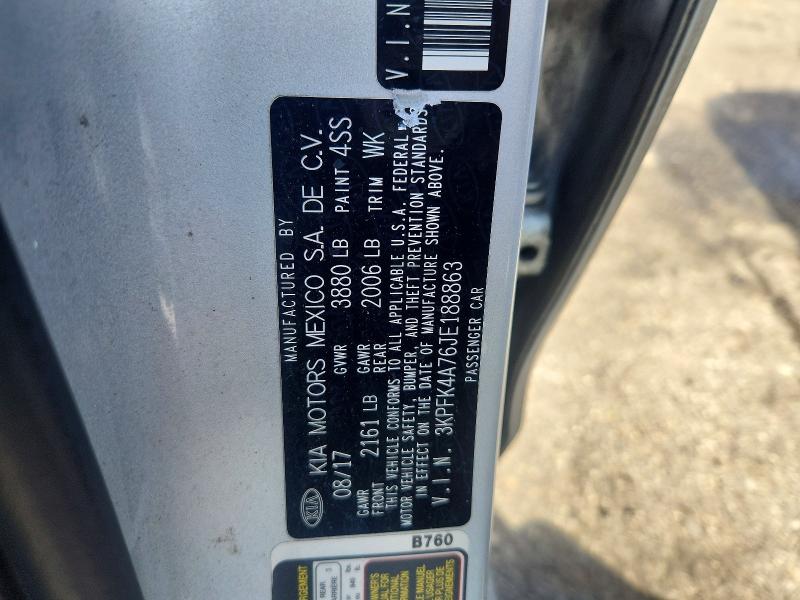 52859866 :رقم المزاد ، 3KPFK4A76JE188863 vin ، 2018 Kia Forte مزاد بيع