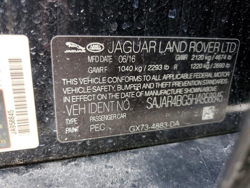 54880076 :رقم المزاد ، SAJAR4BG5HA958845 vin ، 2017 Jaguar Xe مزاد بيع