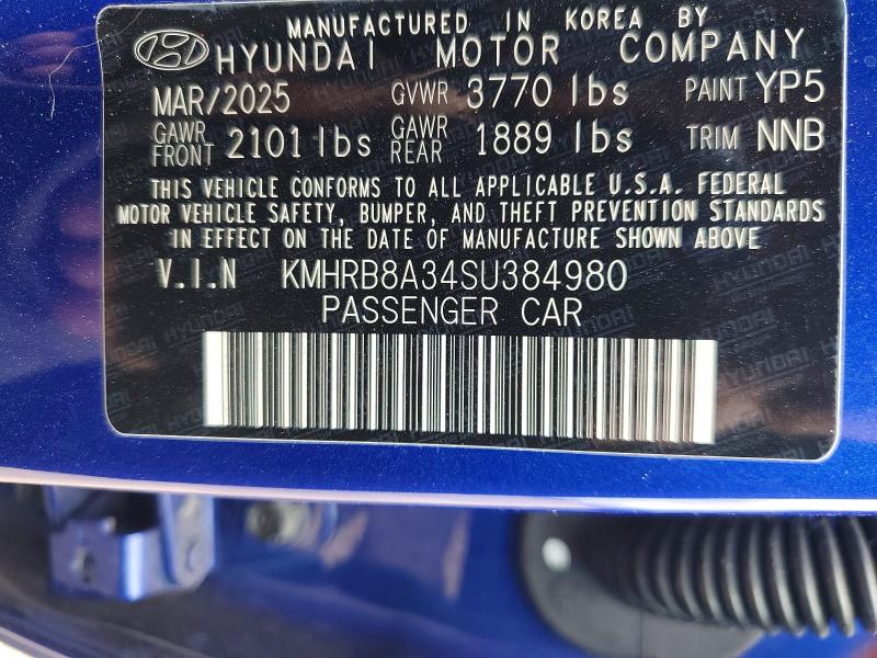 Продажа на аукционе авто 2025 Hyundai Venue, vin: KMHRB8A34SU384980, номер лота: 53888956