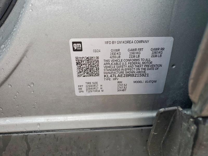 Aukcja sprzedaży 2024 Buick Envista, vin: KL47LAE28RB215921, numer aukcji: 51966956