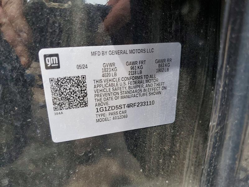 55123946 :رقم المزاد ، 1G1ZD5ST4RF233110 vin ، 2024 Chevrolet Malibu مزاد بيع