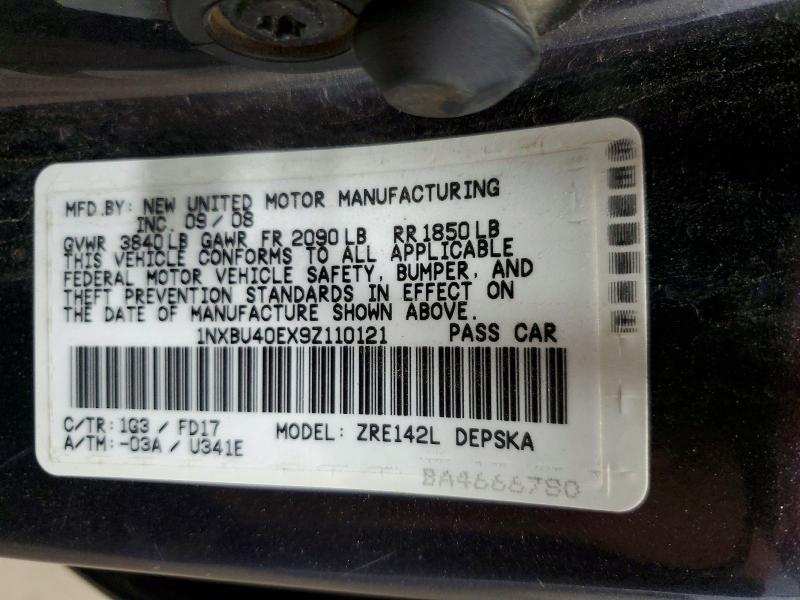 Auction sale of the 2009 Toyota Corolla, vin: 1NXBU40EX9Z110121, lot number: 55126416