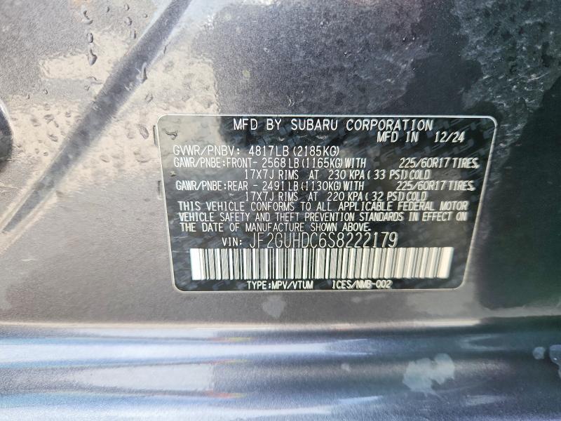 Продаж на аукціоні авто 2025 Subaru Crosstrek, vin: JF2GUHDC6S8222179, номер лоту: 54815916