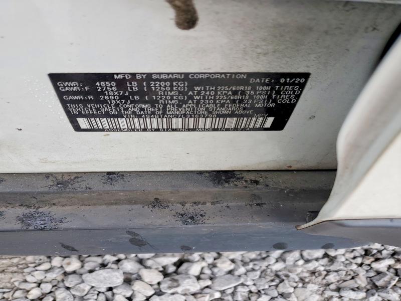 2020 Subaru Outback მანქანა იყიდება აუქციონზე, vin: 4S4BTANC7L3163798, აუქციონის ნომერი: 54162666
