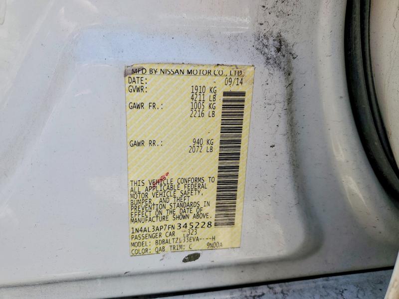Продаж на аукціоні авто 2015 Nissan Altima, vin: 1N4AL3AP7FN345228, номер лоту: 54477426