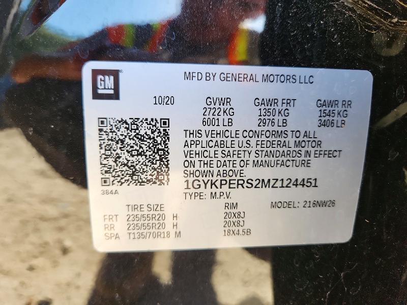 2021 Cadillac Xt6 მანქანა იყიდება აუქციონზე, vin: 1GYKPERS2MZ124451, აუქციონის ნომერი: 53763596
