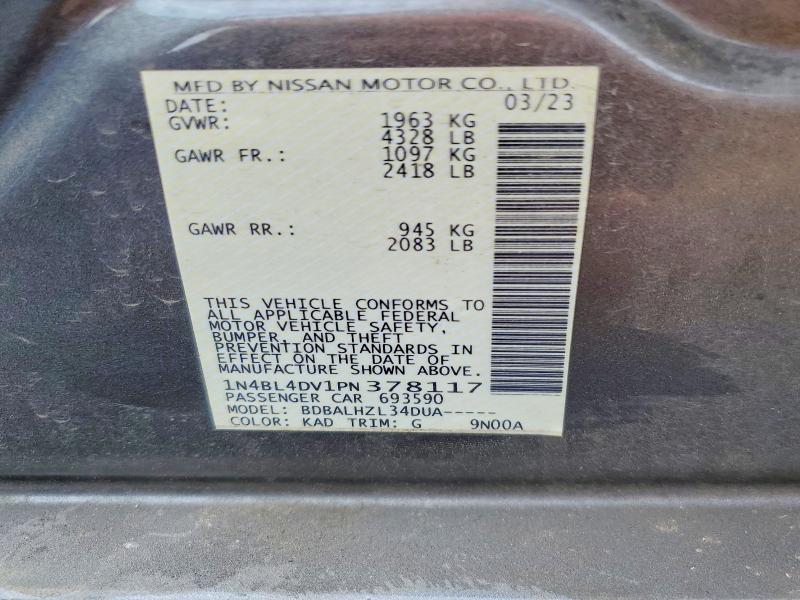Продаж на аукціоні авто 2023 Nissan Altima, vin: 1N4BL4DV1PN378117, номер лоту: 53591646