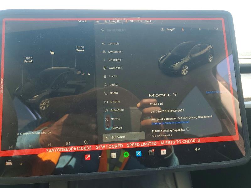 51289946 :رقم المزاد ، 7SAYGDEE3PA140632 vin ، 2023 Tesla Model Y مزاد بيع