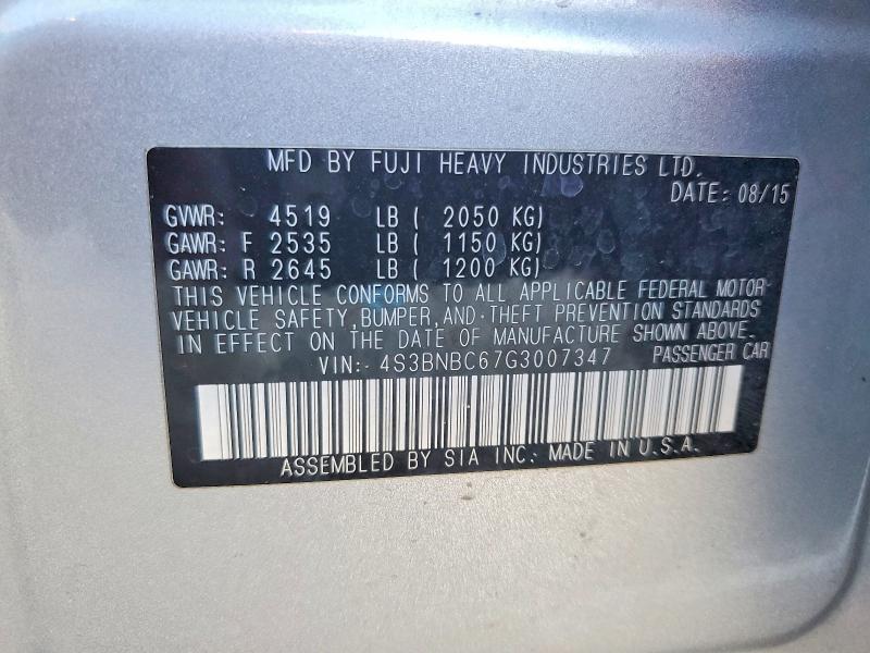 Продажа на аукционе авто 2016 Subaru Legacy, vin: 4S3BNBC67G3007347, номер лота: 54115286