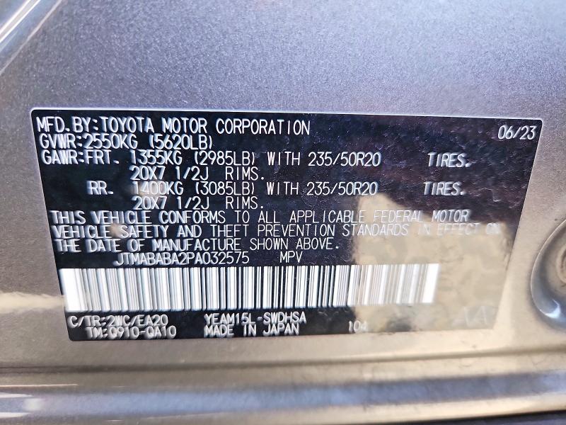 Aukcja sprzedaży 2023 Subaru Solterra, vin: JTMABABA2PA032575, numer aukcji: 54171576
