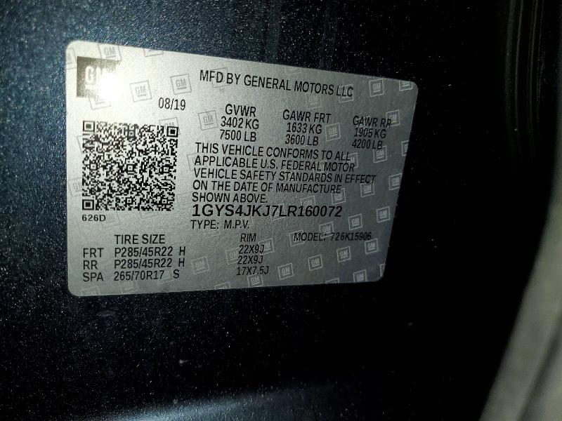 Aukcja sprzedaży 2020 Cadillac Escalade, vin: 1GYS4JKJ7LR160072, numer aukcji: 53974516