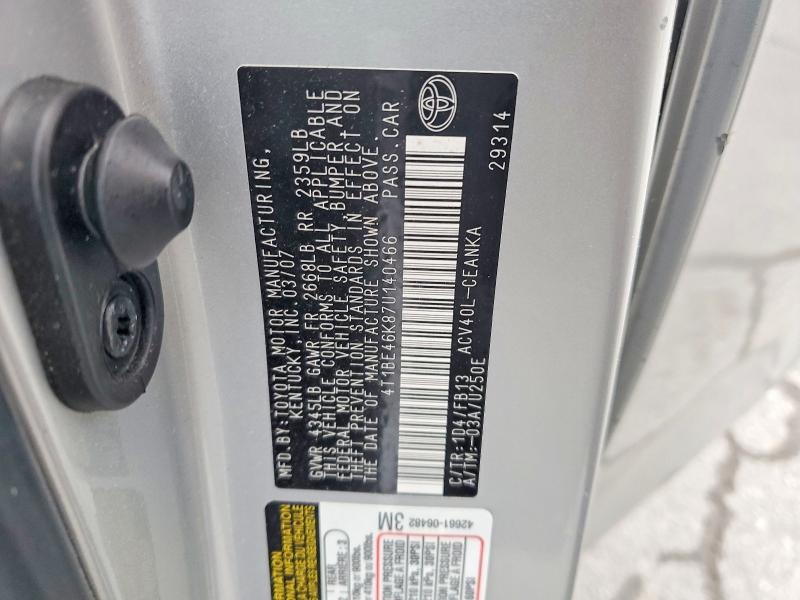 52418196 :رقم المزاد ، 4T1BE46K87U140466 vin ، 2007 Toyota Camry مزاد بيع