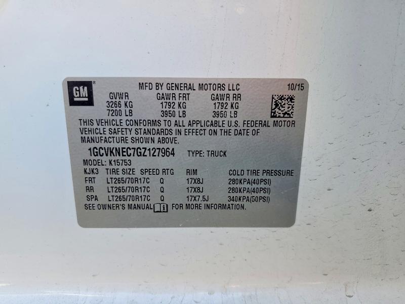 Продаж на аукціоні авто 2016 Chevrolet Silverado, vin: 1GCVKNEC7GZ127964, номер лоту: 54532776
