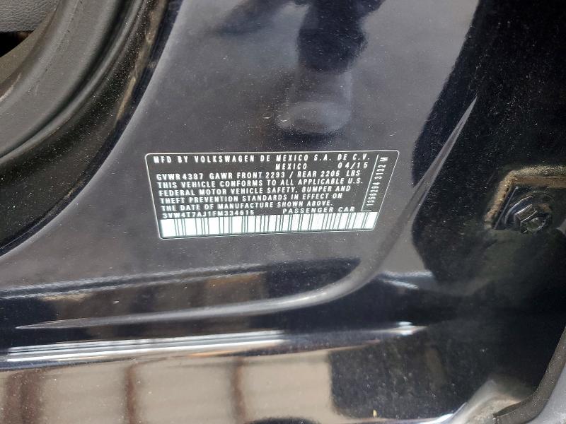 Aukcja sprzedaży 2015 Volkswagen Jetta, vin: 3VW4T7AJ1FM334615, numer aukcji: 53235746