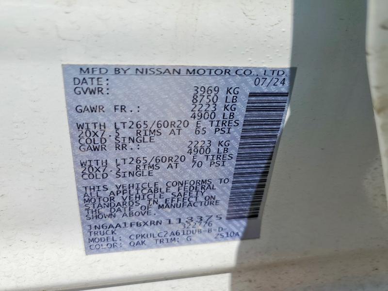 Продаж на аукціоні авто 2024 Nissan Titan Xd, vin: 1N6AA1FBXRN118375, номер лоту: 52521496