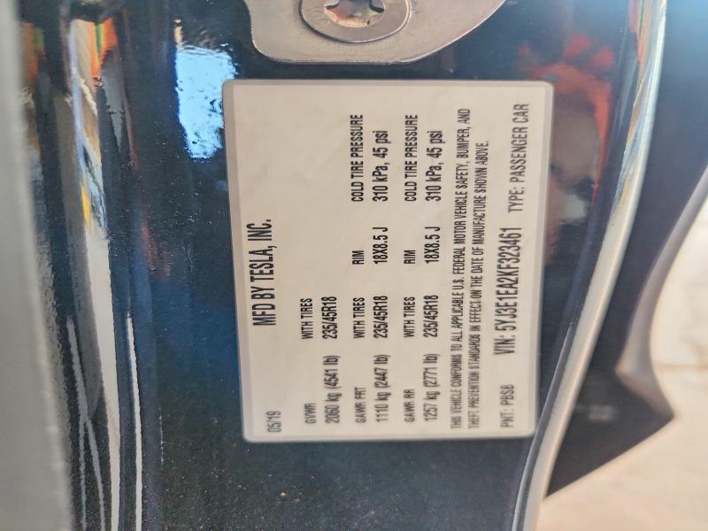 54446036 :رقم المزاد ، 5YJ3E1EA2KF323461 vin ، 2019 Tesla Model 3 مزاد بيع