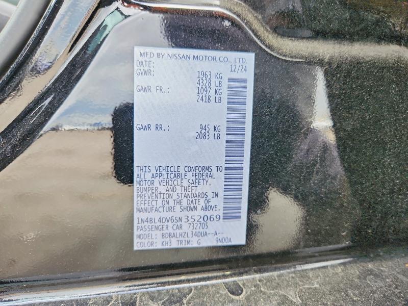 Продажа на аукционе авто 2025 Nissan Altima, vin: 1N4BL4DV6SN352069, номер лота: 52590636