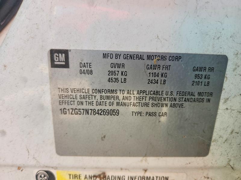 Продажа на аукционе авто 2008 Chevrolet Malibu, vin: 1G1ZG57N784269059, номер лота: 53878946