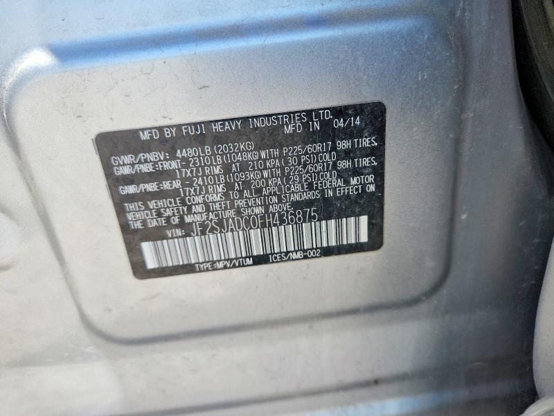 Aukcja sprzedaży 2015 Subaru Forester, vin: JF2SJADC0FH436875, numer aukcji: 51914866
