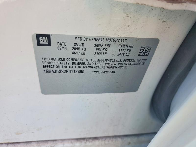 Продаж на аукціоні авто 2015 Cadillac Ats, vin: 1G6AJ5S32F0112400, номер лоту: 52734626
