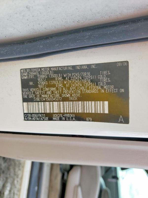 Aukcja sprzedaży 2006 Toyota Tundra, vin: 5TBET34156S545272, numer aukcji: 52694996