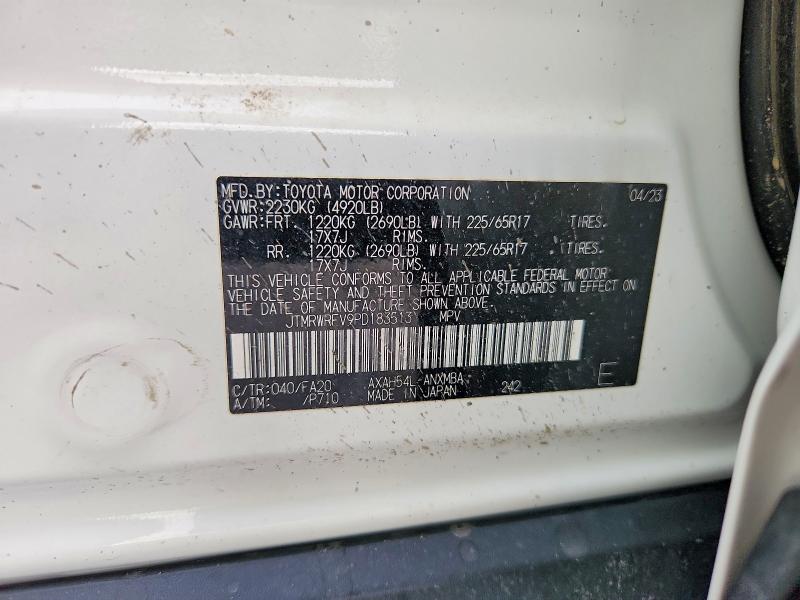Aukcja sprzedaży 2023 Toyota Rav4 Hybrid, vin: JTMRWRFV9PD183513, numer aukcji: 53566136