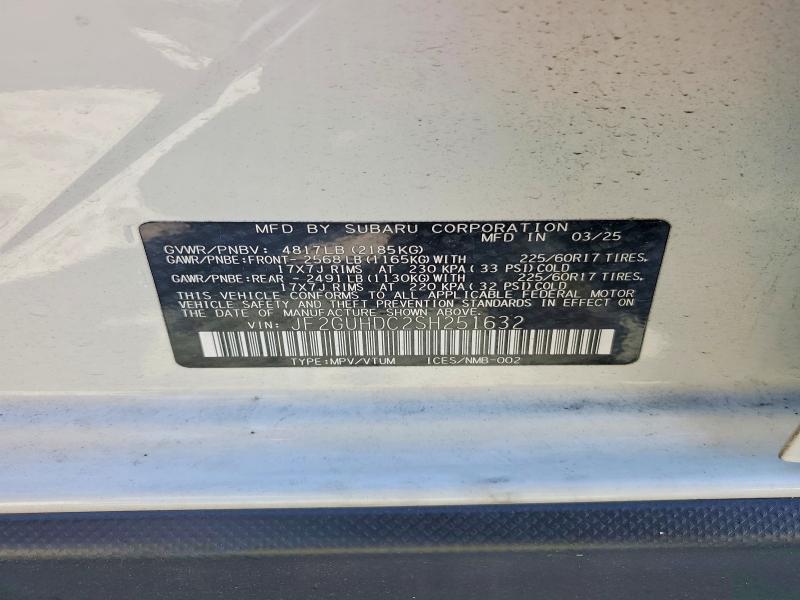 Продаж на аукціоні авто 2025 Subaru Crosstrek, vin: JF2GUHDC2SH251632, номер лоту: 52605666
