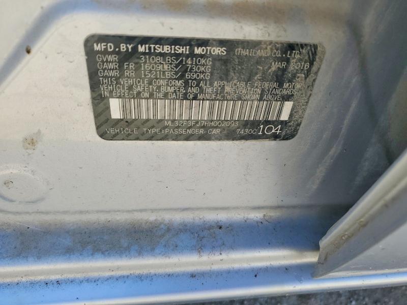 Продаж на аукціоні авто 2017 Mitsubishi Mirage, vin: ML32F3FJ7HH002093, номер лоту: 52455096