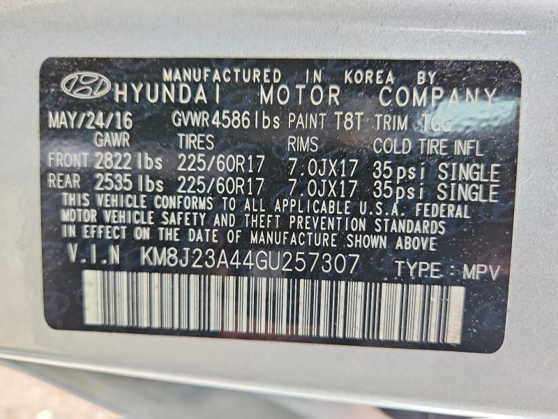 Продажа на аукционе авто 2016 Hyundai Tucson, vin: KM8J23A44GU257307, номер лота: 52437746