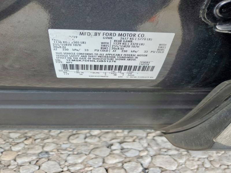 Продаж на аукціоні авто 2020 Ford Explorer, vin: 1FMSK7DH0LGB51276, номер лоту: 54702476