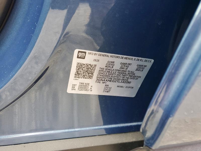 2026 Chevrolet Equinox მანქანა იყიდება აუქციონზე, vin: 3GNAXHEG2TL143390, აუქციონის ნომერი: 55382136