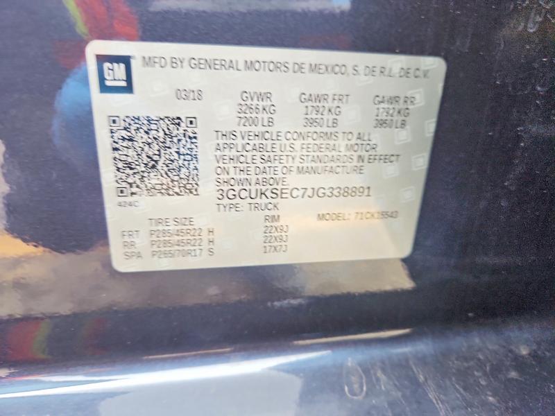 Aukcja sprzedaży 2018 Chevrolet Silverado, vin: 3GCUKSEC7JG338891, numer aukcji: 54115796