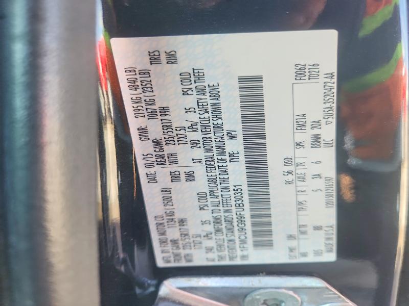 Продаж на аукціоні авто 2015 Ford Escape, vin: 1FMCU9G99FUB30351, номер лоту: 54717726