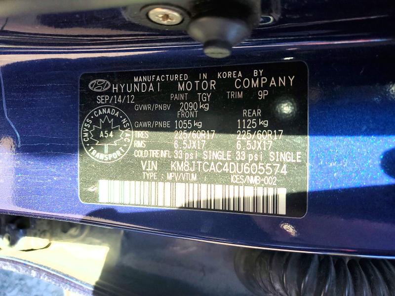 Продажа на аукционе авто 2013 Hyundai Tucson Gl 4dr 4wd, vin: KM8JTCAC4DU605574, номер лота: 52656456
