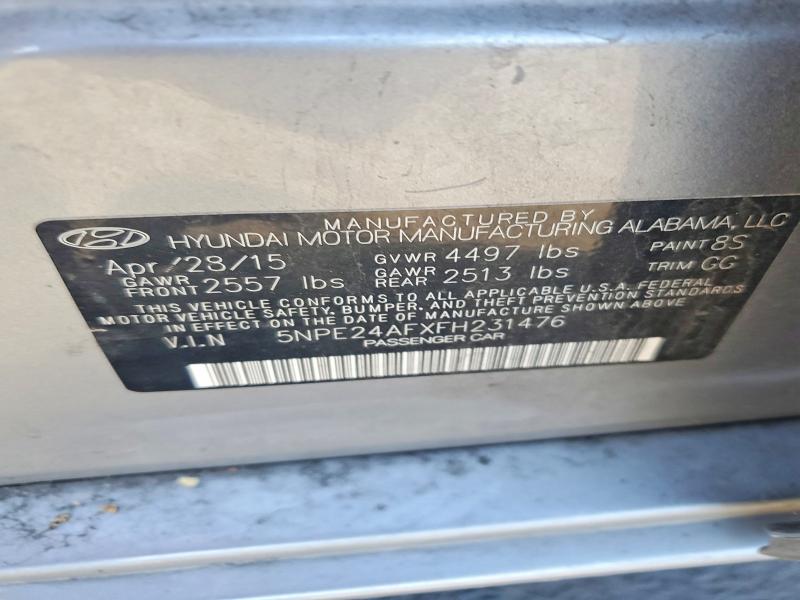 51894926 :رقم المزاد ، 5NPE24AFXFH231476 vin ، 2015 Hyundai Sonata مزاد بيع