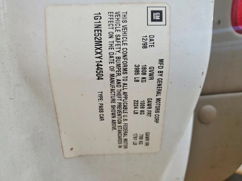 Продаж на аукціоні авто 1999 Chevrolet Malibu, vin: 1G1NE52MXXY144504, номер лоту: 52046006