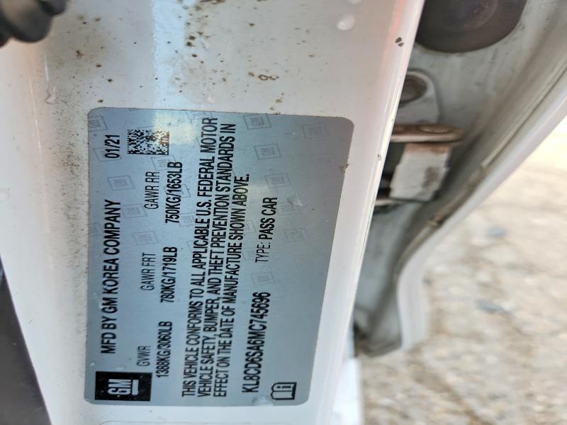 2021 Chevrolet Spark მანქანა იყიდება აუქციონზე, vin: KL8CD6SA6MC745696, აუქციონის ნომერი: 52002446