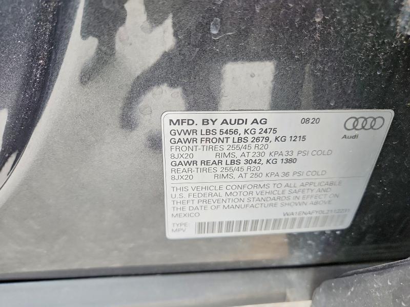 Aukcja sprzedaży 2020 Audi Q5, vin: WA1ENAFY0L2112231, numer aukcji: 54431576