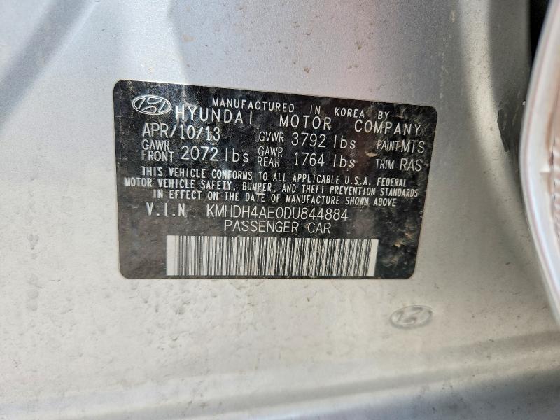 Продаж на аукціоні авто 2013 Hyundai Elantra, vin: KMHDH4AE0DU844884, номер лоту: 52776796