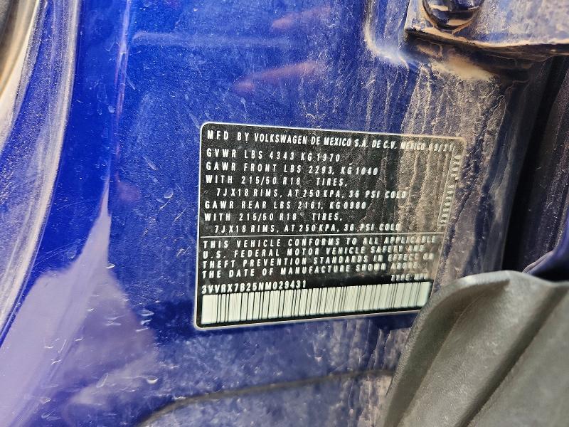 Продажа на аукционе авто 2022 Volkswagen Taos, vin: 3VVRX7B25NM029431, номер лота: 55000556