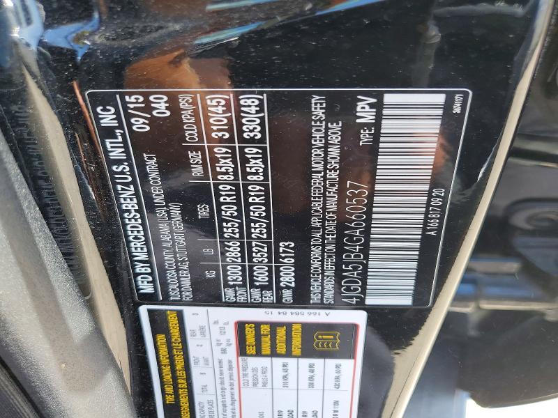 Продажа на аукционе авто 2016 Mercedes-benz Gle, vin: 4JGDA5JB4GA660537, номер лота: 53363866