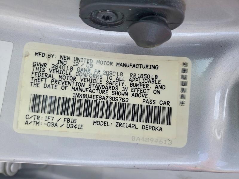 Продажа на аукционе авто 2010 Toyota Corolla, vin: 1NXBU4EE8AZ309763, номер лота: 55059316