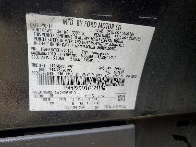 Aukcja sprzedaży 2015 Ford Taurus, vin: 1FAHP2KTXFG124106, numer aukcji: 52322316