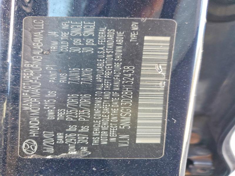 Продаж на аукціоні авто 2008 Hyundai Santa Fe, vin: 5NMSG13D28H132438, номер лоту: 53353086