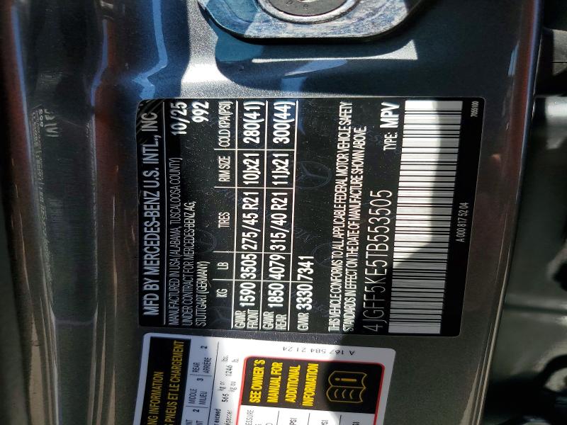 54056806 :رقم المزاد ، 4JGFF5KE5TB553505 vin ، 2026 Mercedes-benz Gls مزاد بيع