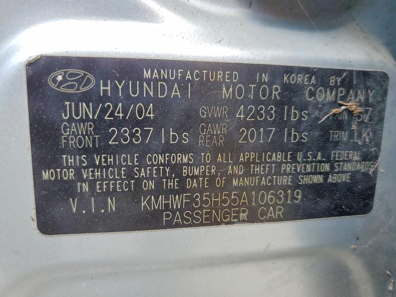 Продаж на аукціоні авто 2005 Hyundai Sonata, vin: KMHWF35H55A106319, номер лоту: 53086006