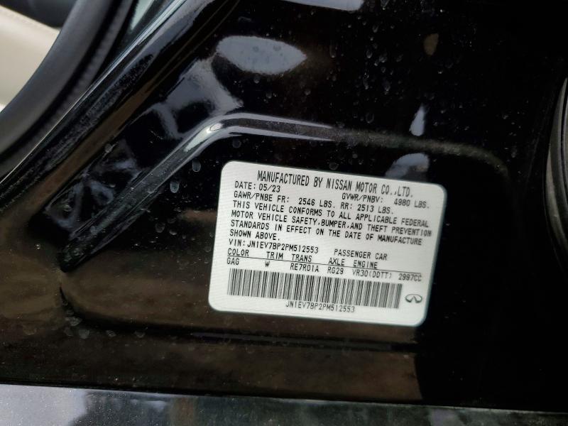 Aukcja sprzedaży 2023 Infiniti Q50, vin: JN1EV7BP2PM512553, numer aukcji: 54634056